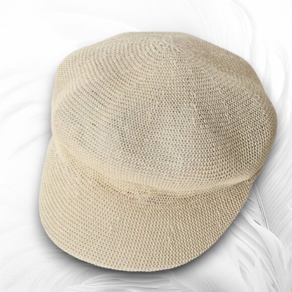 Ivory Women's Summer Cap with Adjustable Rope Knitted Mesh Beret - Picture 2 of 4